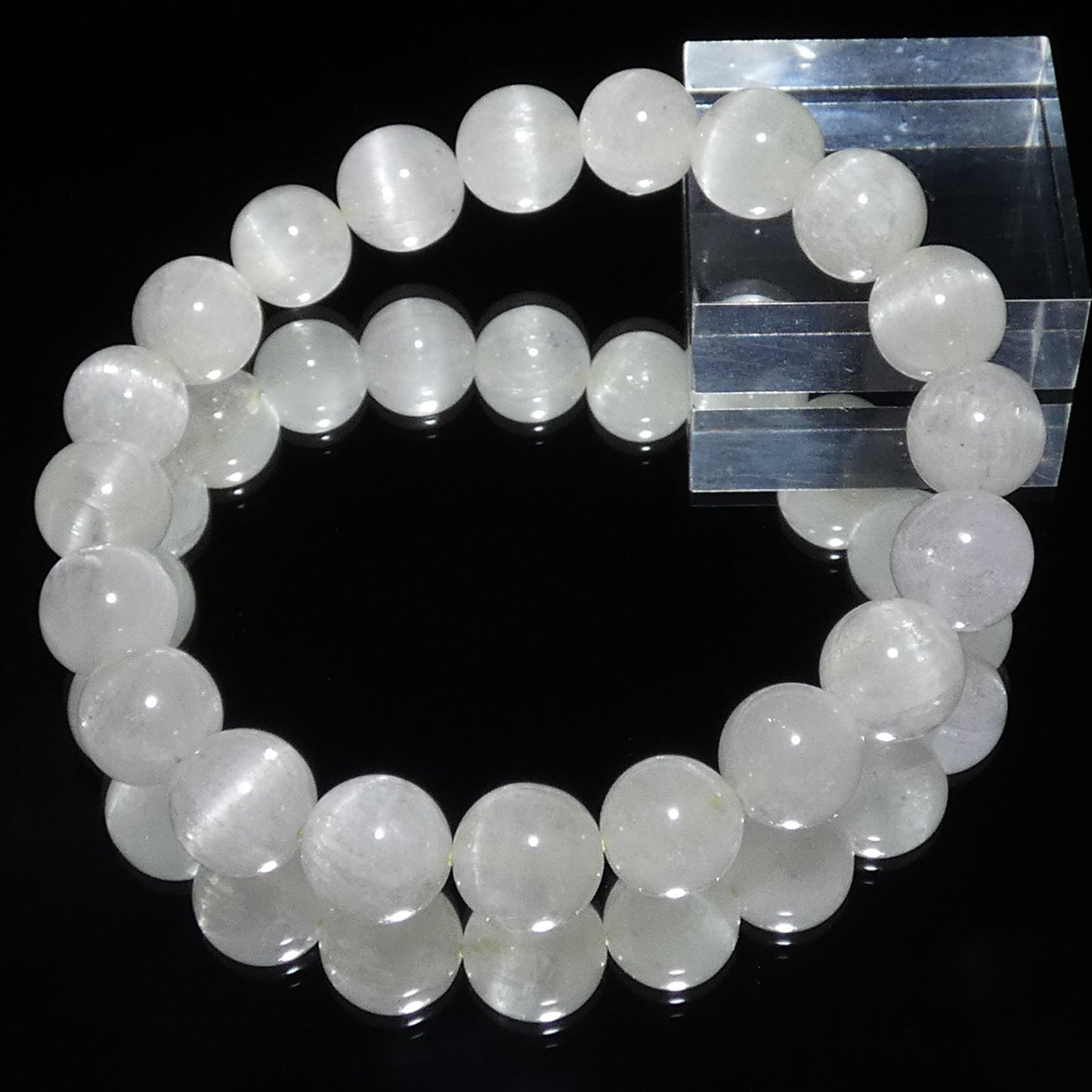ヒデナイト(リチア輝石) ブレスレット 3A 内周16.5㎝ 直径約9.8mm【B0116】
