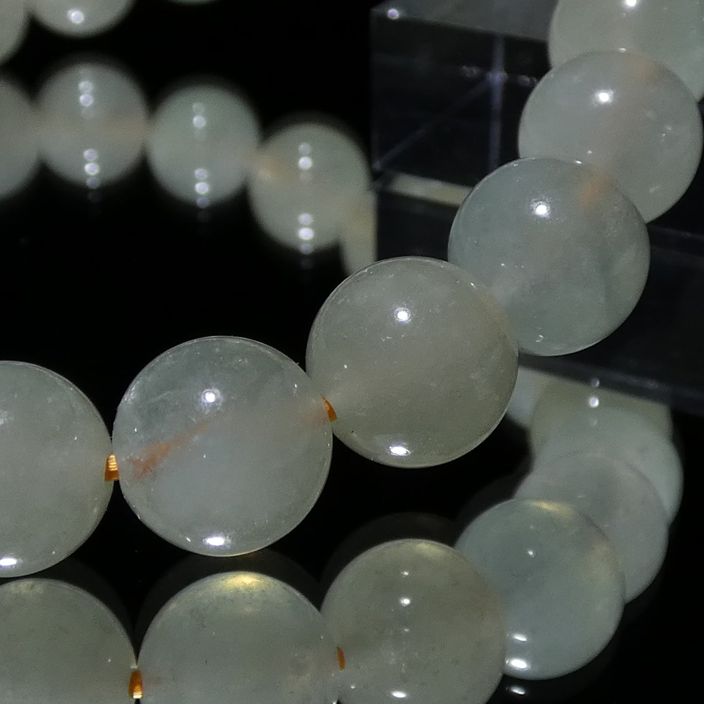 グリーンアクアマリン(ベリル) ブレスレット 4A 内周16㎝ 直径約8.7mm【B0144】