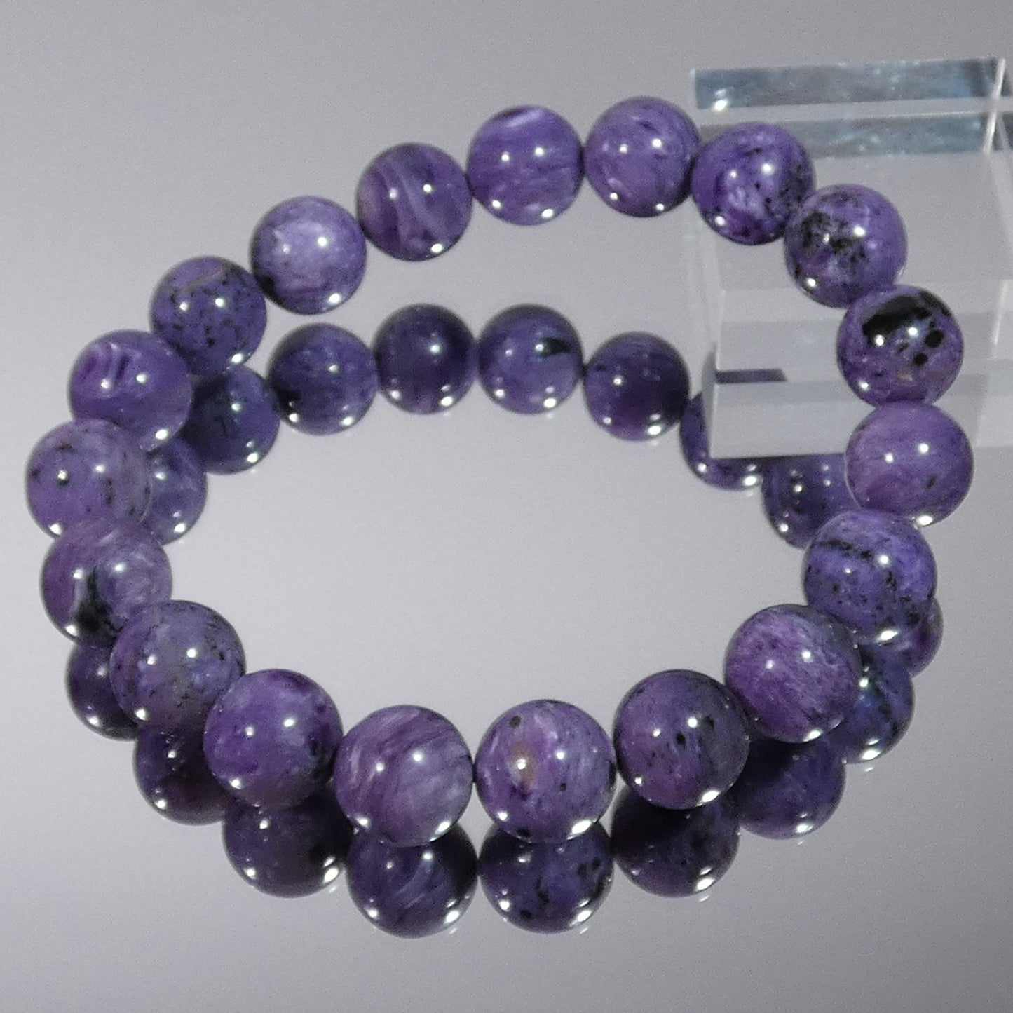チャロアイト ブレスレット ロシア産 4A 内周17㎝ 直径約10.7mm【B0227】