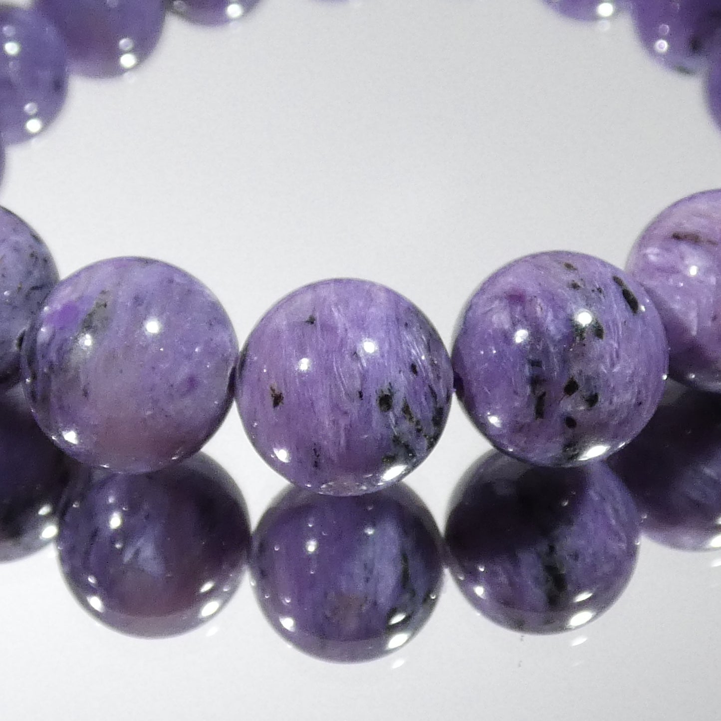 チャロアイト ブレスレット ロシア産 3A 内周17㎝ 直径約10.8mm【B0190】