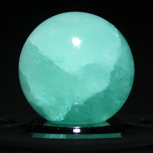 グリーンフローライト スフィア 直径約54.2mm  約260g【G0272】