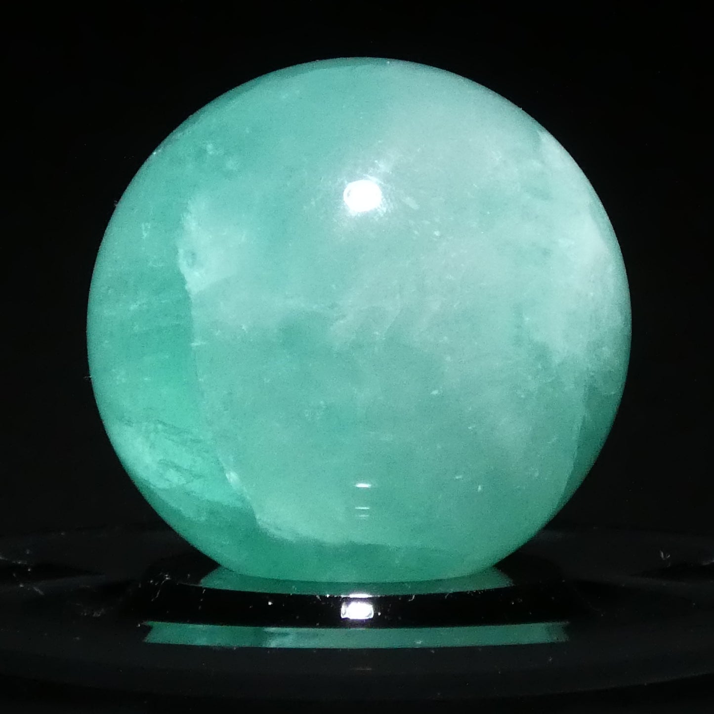 グリーンフローライト スフィア 直径約54.2mm  約260g【G0272】