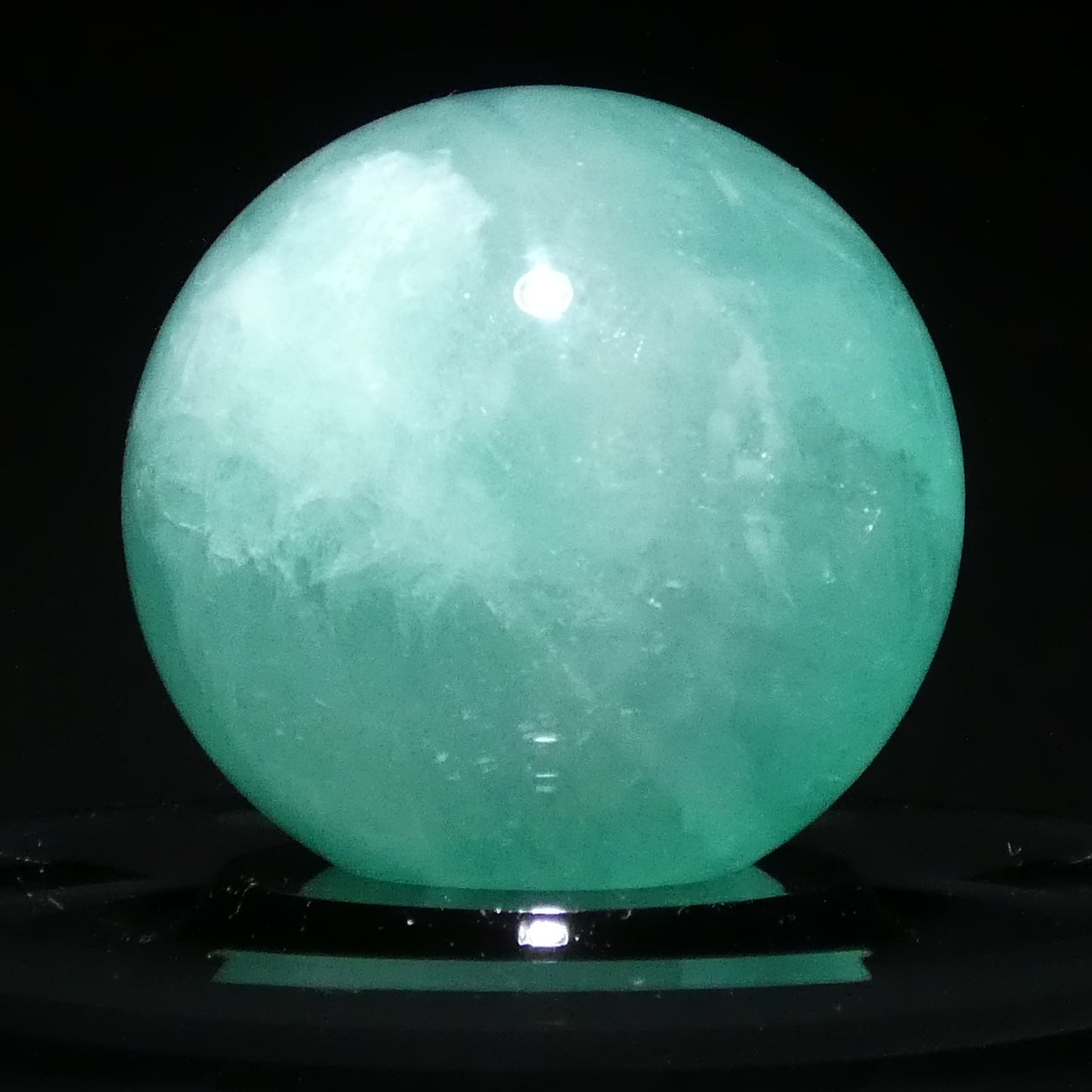 グリーンフローライト スフィア 直径約54.2mm  約260g【G0272】