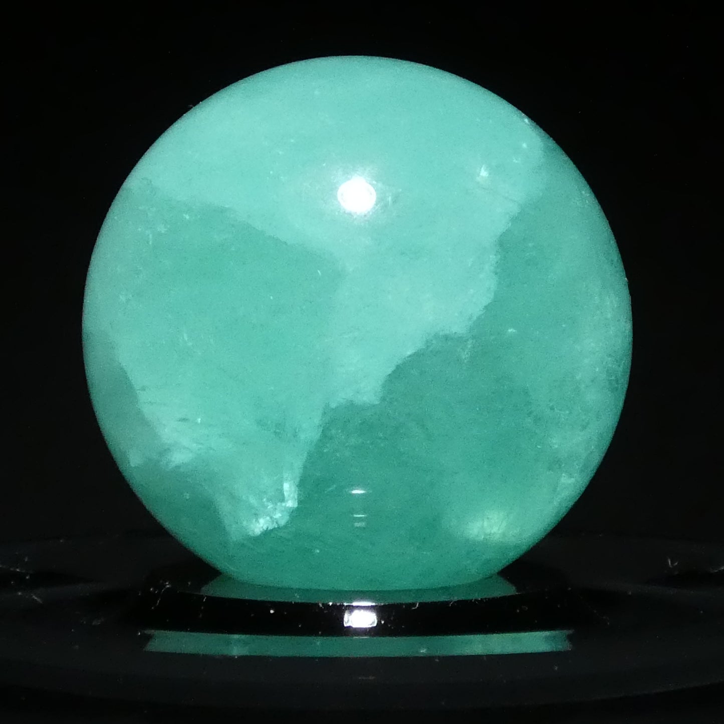 グリーンフローライト スフィア 直径約54.2mm  約260g【G0272】
