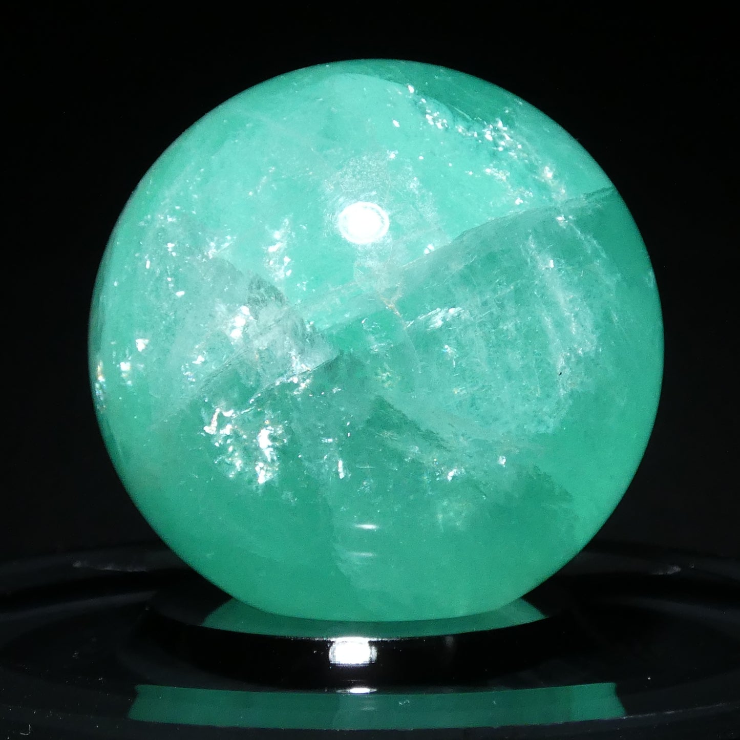 グリーンフローライト スフィア 直径約54.8mm  約276g【G0273】