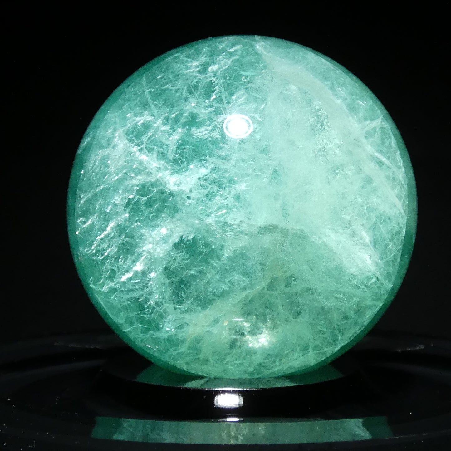グリーンフローライト スフィア 直径約54.8mm  約276g【G0273】