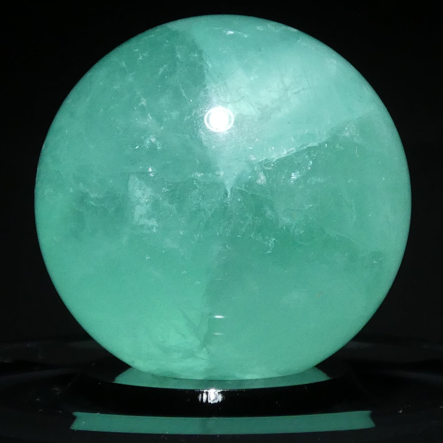 グリーンフローライト スフィア 直径約54.8mm  約276g【G0273】