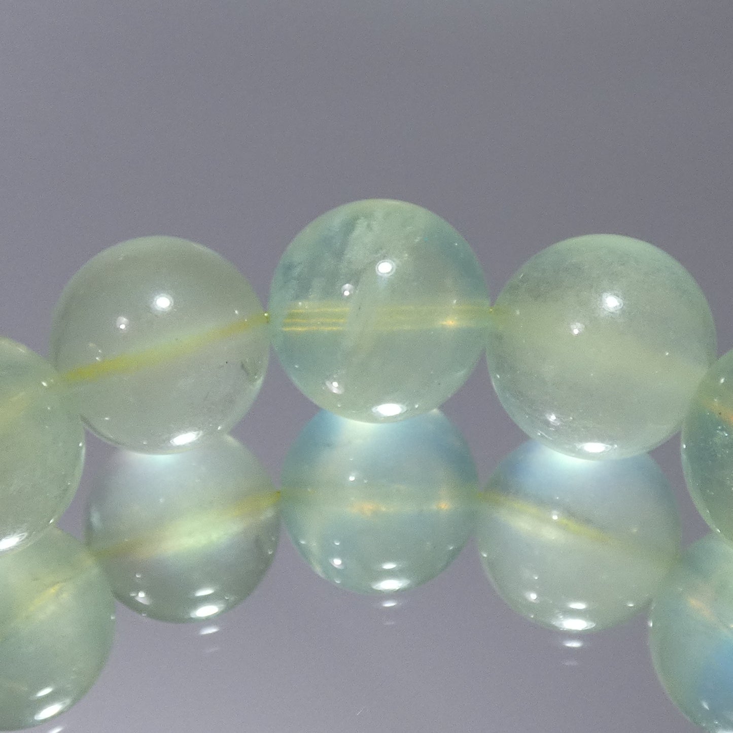 グリーンアクアマリン(ベリル) ブレスレット 4A 内周14.5㎝ 直径約13.5mm【B0159】