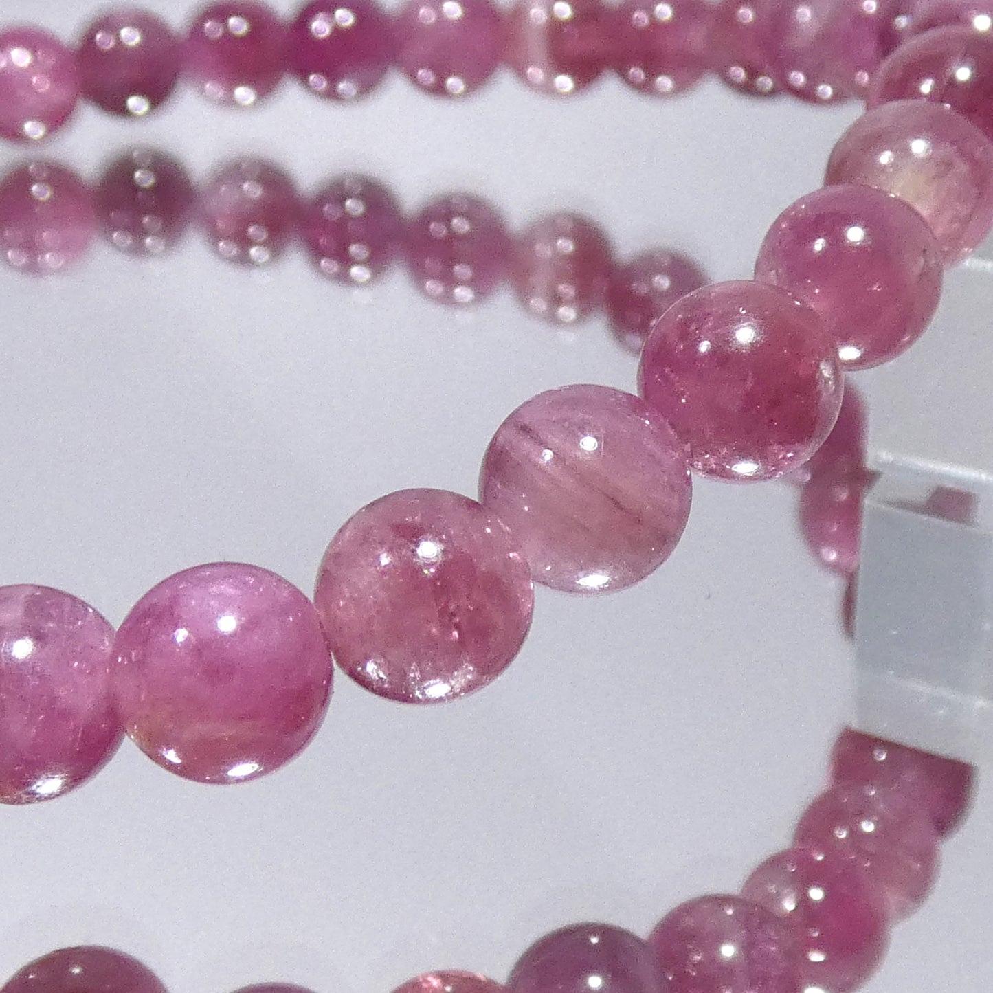 レッドトルマリン(ルベライト) ブレスレット アフガニスタン産 3A 内周15.5㎝ 直径約5.7mm【B0165】