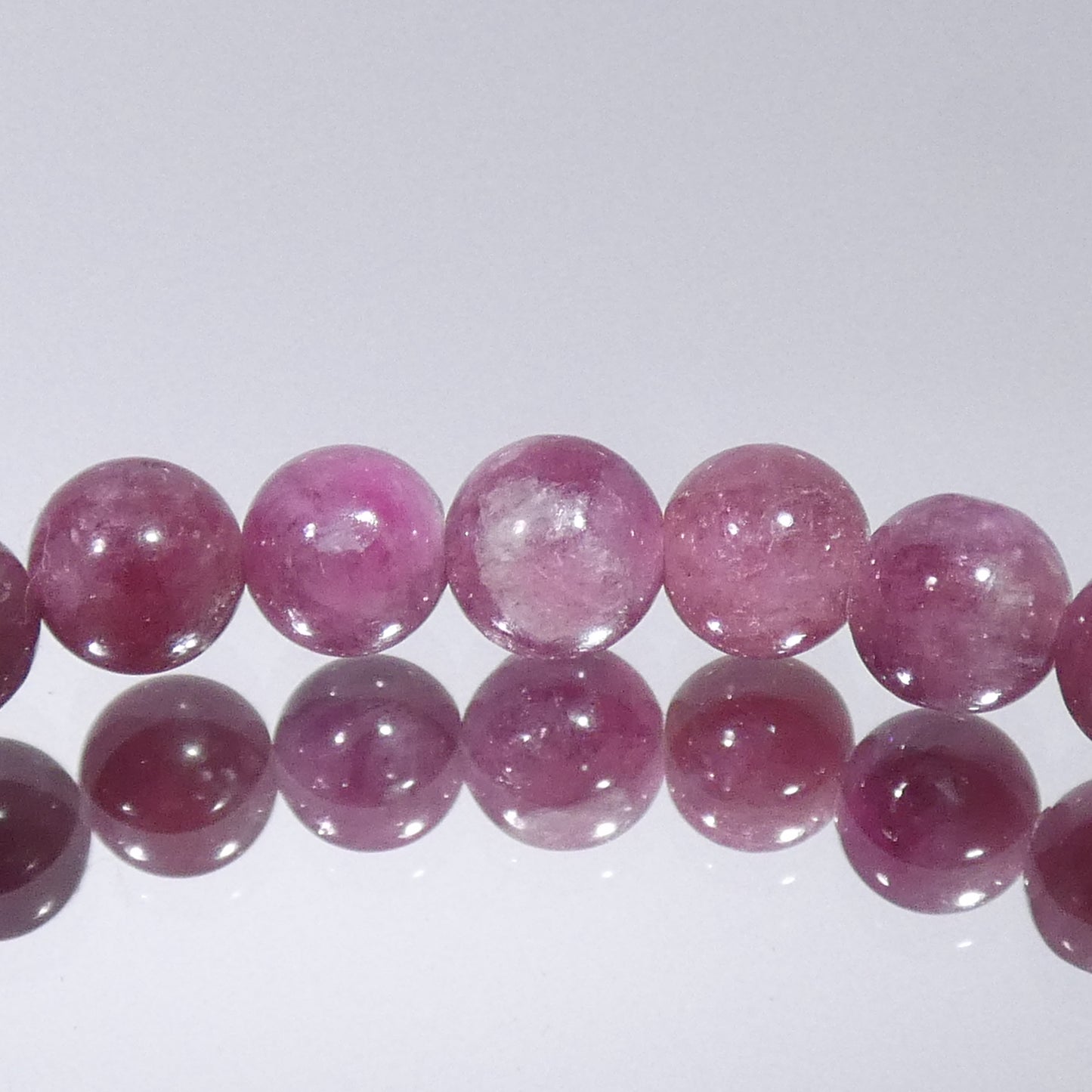 レッドトルマリン(ルベライト) ブレスレット アフガニスタン産 3A 内周15.5㎝ 直径約5.7mm【B0265】