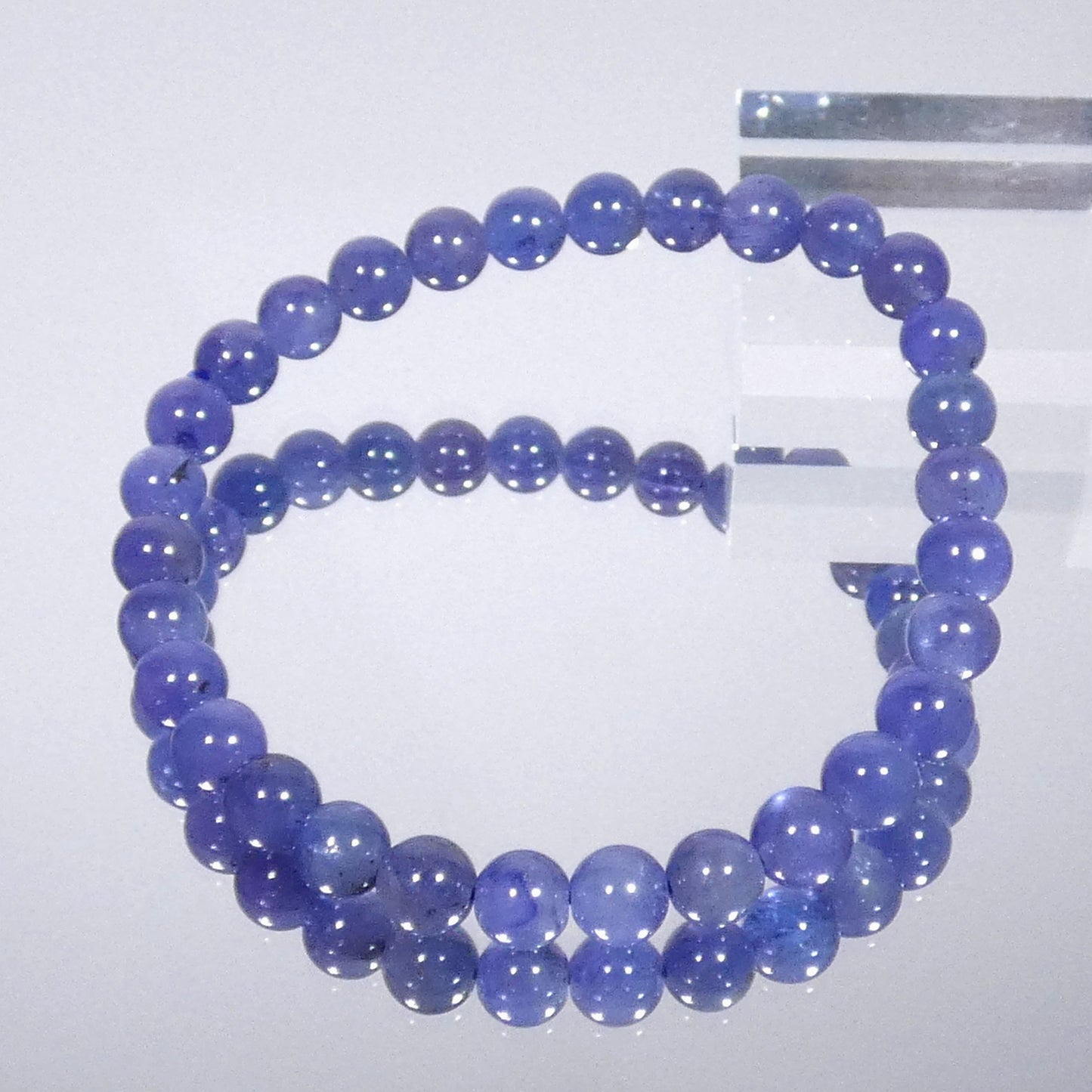 タンザナイト ブレスレット タンザニア産 4A 内周15.5㎝ 直径約6.1mm【B2783】