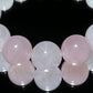 ローズクォーツ 桜ピンク ブレスレット ブラジル産 4A 内周17.5㎝ 直径約12.8mm【B0209】