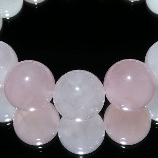 ローズクォーツ 桜ピンク ブレスレット ブラジル産 4A 内周17.5㎝ 直径約12.8mm【B0209】