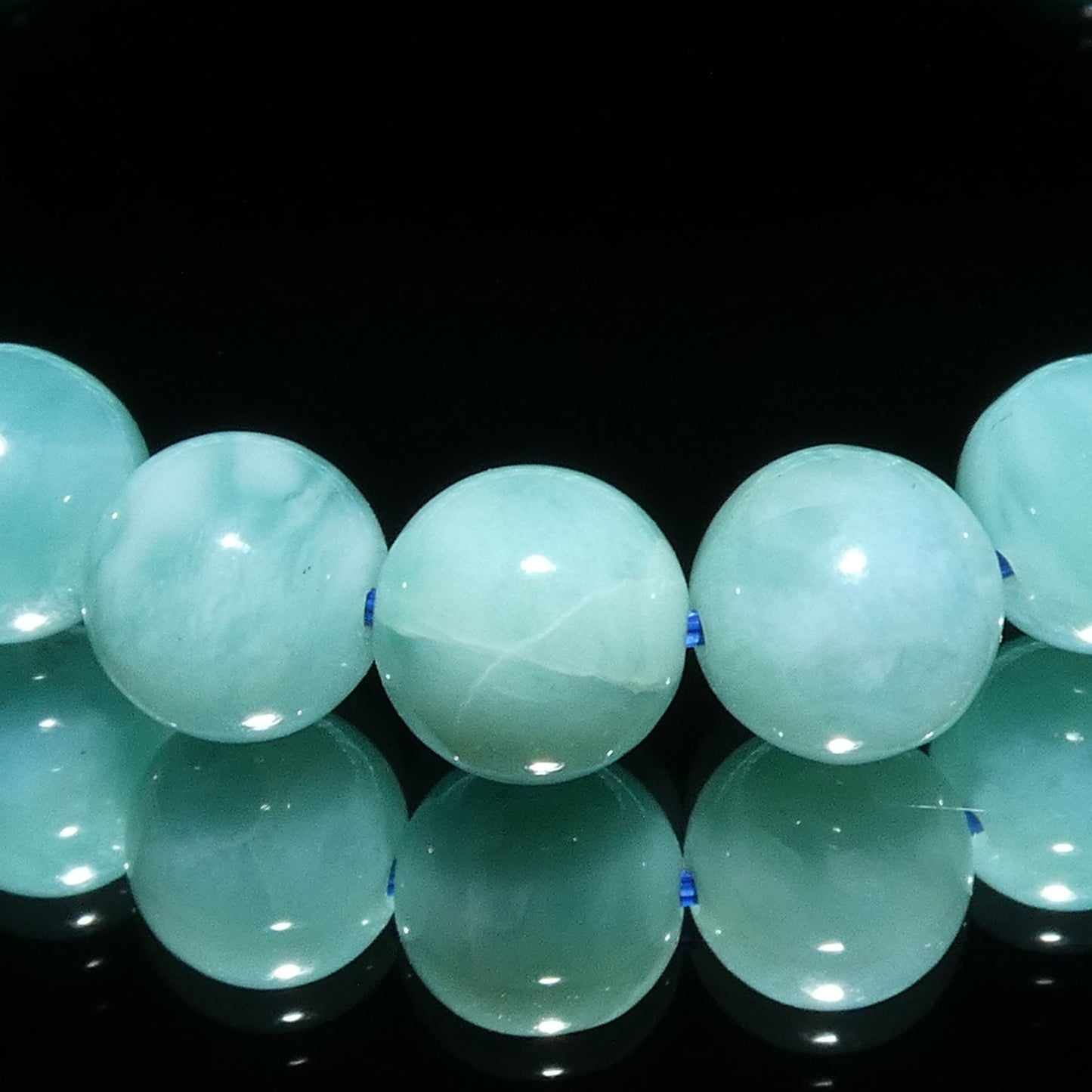ラリマー ブレスレット 3A 内周16㎝ 直径約7.5mm【B0067】