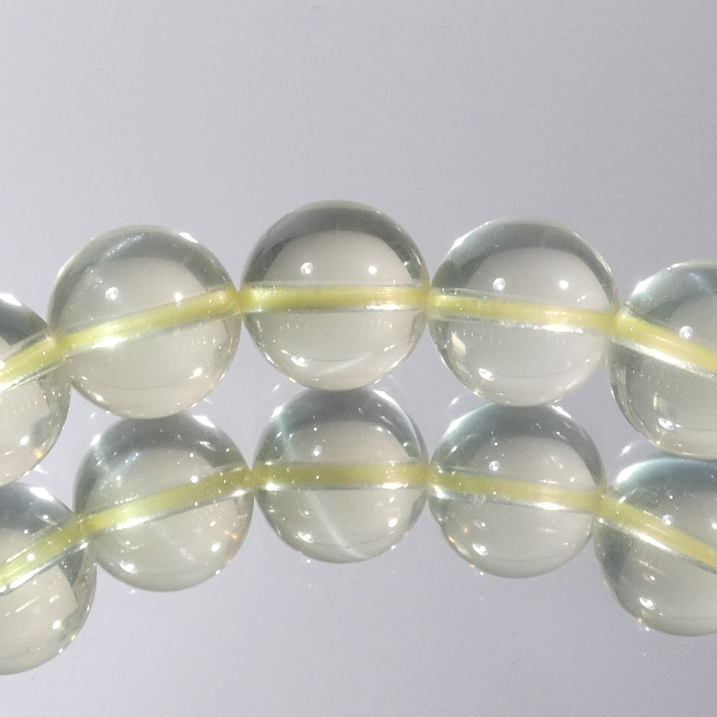 スター入りレモンクォーツ ブレスレット 5A 内周17㎝ 直径約9.8mm【B0246】