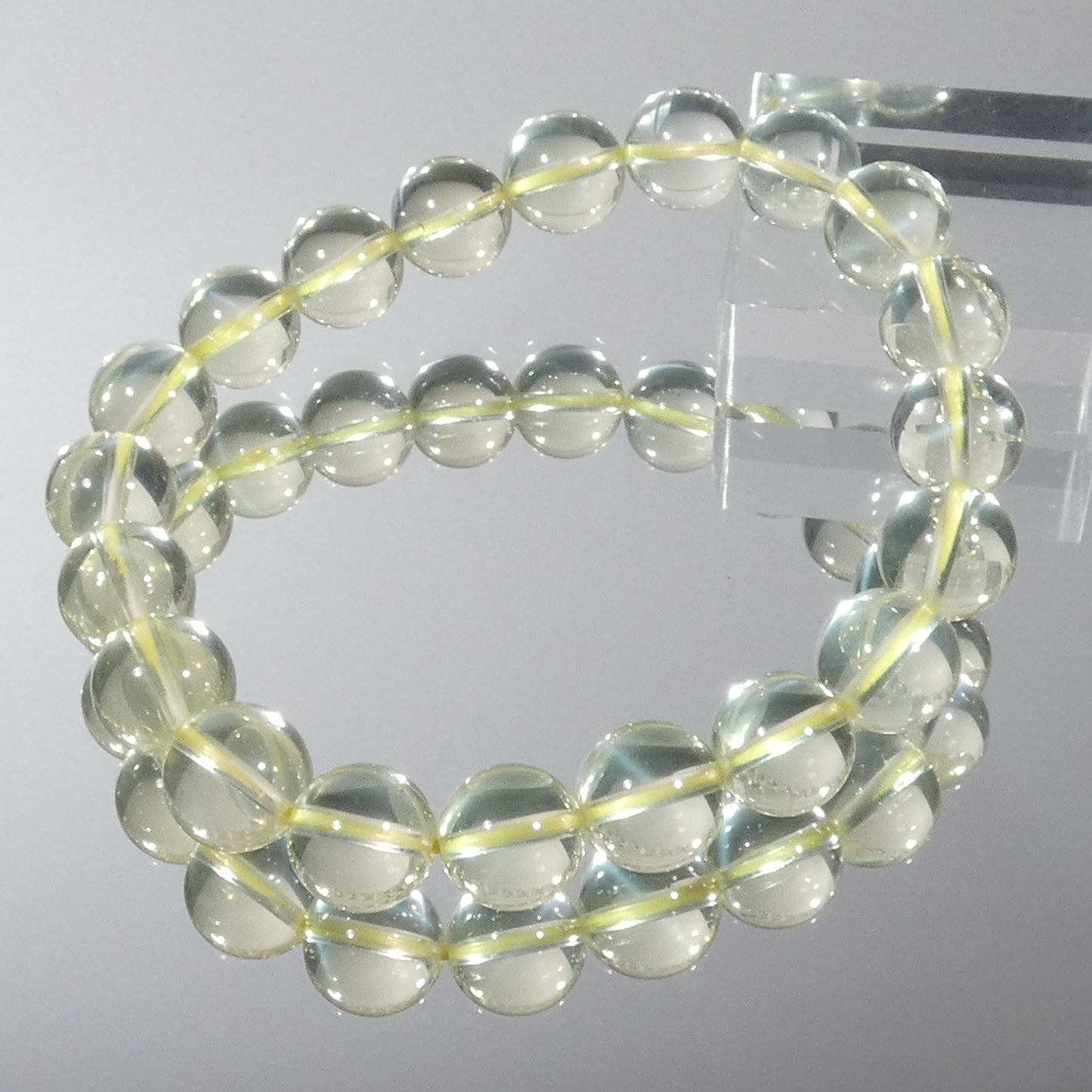 スター入りレモンクォーツ ブレスレット 5A 内周16㎝ 直径約9.6mm【B0338】
