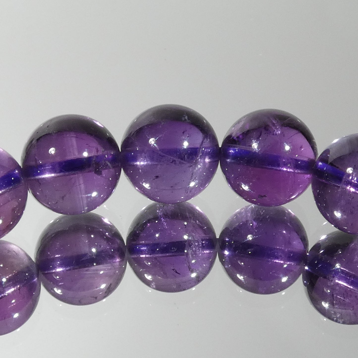 濃色アメジスト ブレスレット ウルグアイ産 3A 内周15.5㎝ 直径約8.6mm【B2240】