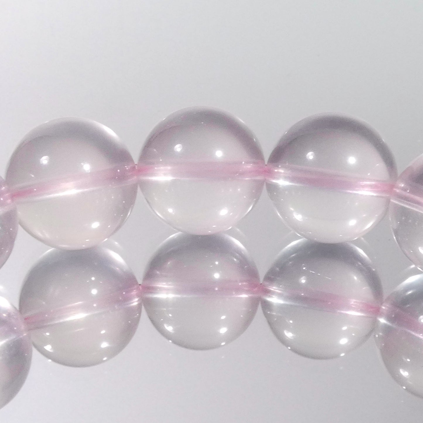 スターローズクォーツ ブレスレット モザンビーク産 5A 内周16.5㎝ 直径約12.3mm【B0181】