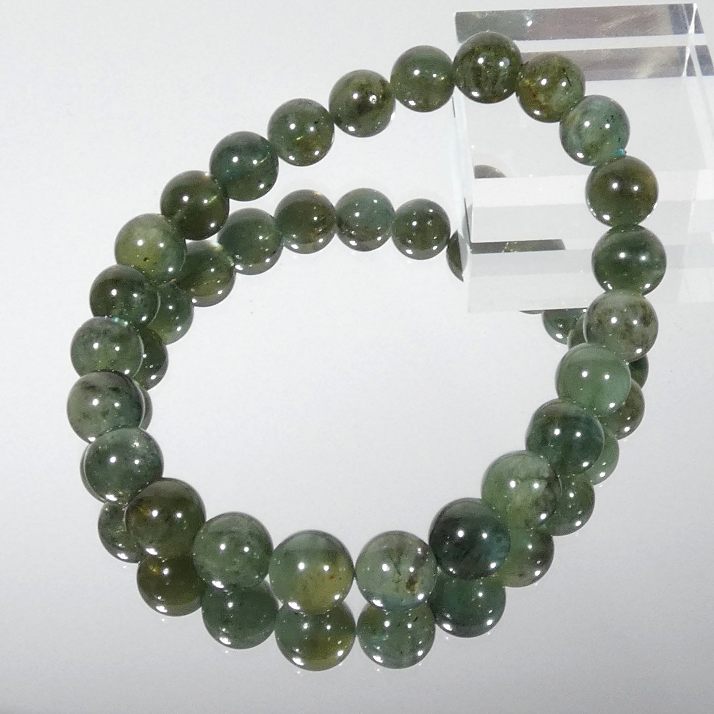 アクアマリン(ブルーグリーンベリル) ブレスレット 3A 内周16㎝ 直径約8.1mm【B0221】