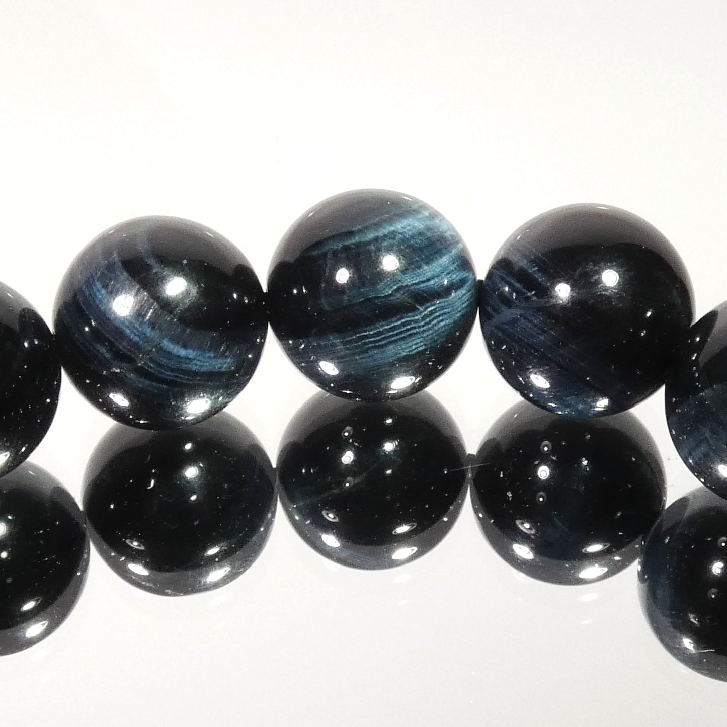ブルータイガーアイ ブレスレット 5A 内周15.5㎝ 直径約10mm【B0228】