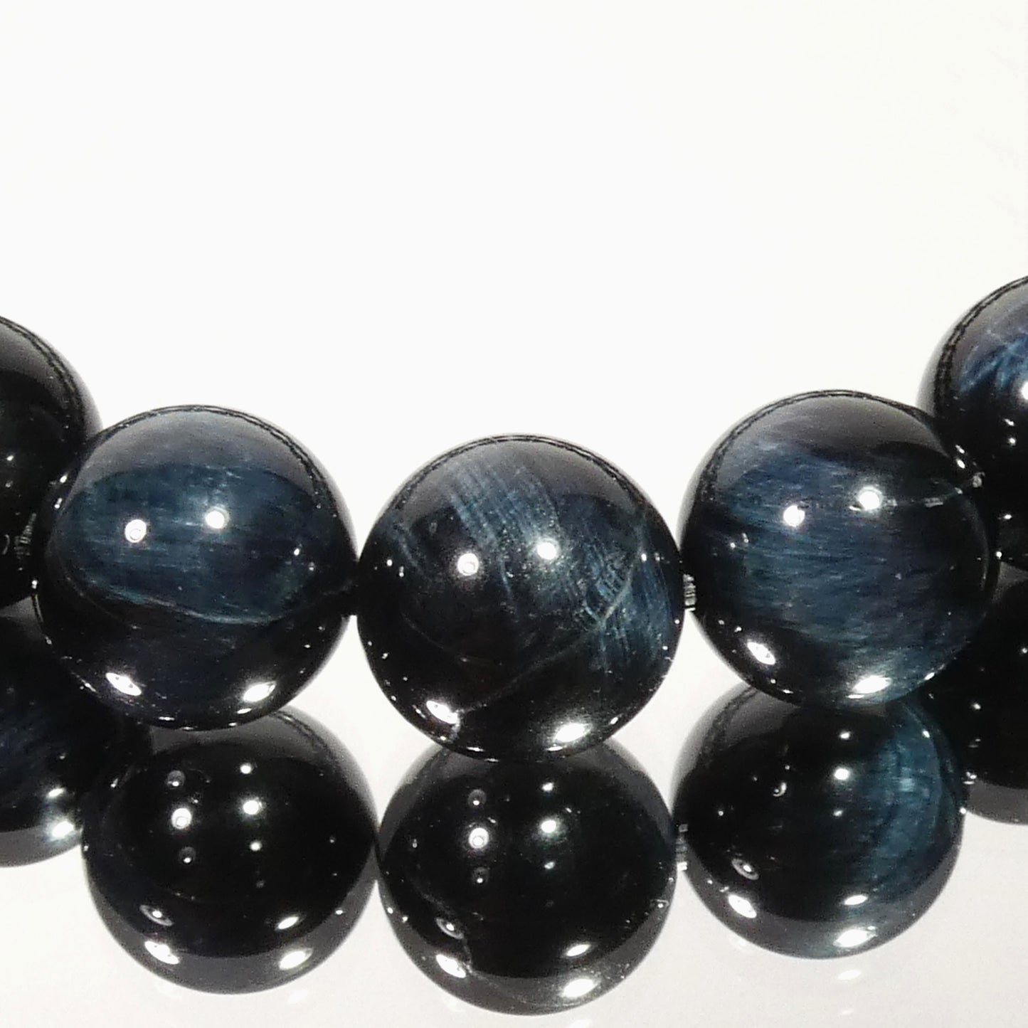 ブルータイガーアイ ブレスレット 5A 内周15.5㎝ 直径約10mm【B0266】