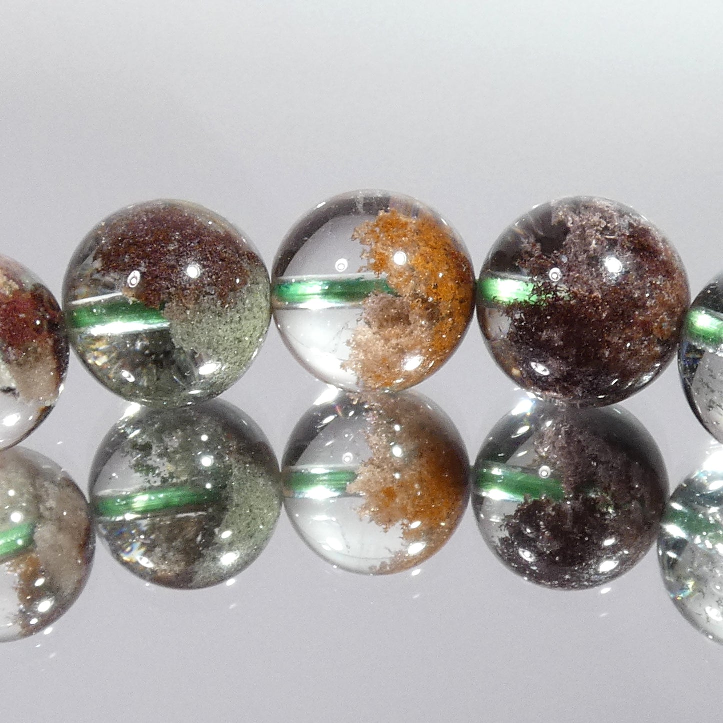 花ガーデンクォーツ ブレスレット 5A 内周16.5㎝ 直径約10.7mm【B0294】