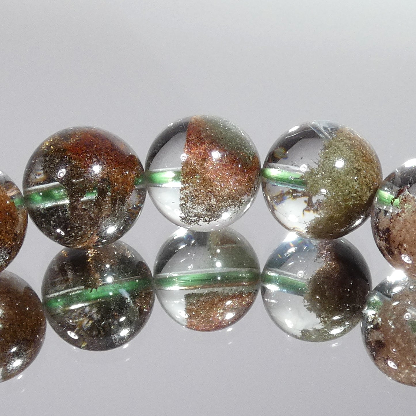 花ガーデンクォーツ ブレスレット 5A 内周16.5㎝ 直径約10.7mm【B0294】