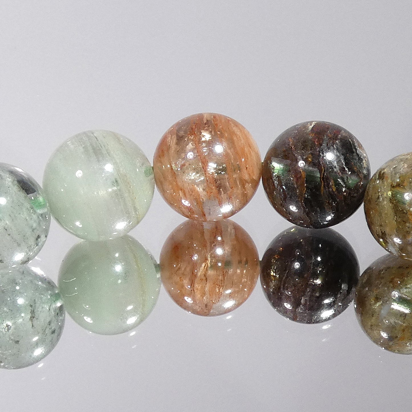 千層ガーデン マルチカラー ブレスレット 4A 内周17㎝ 直径約10.2mm【B0195】