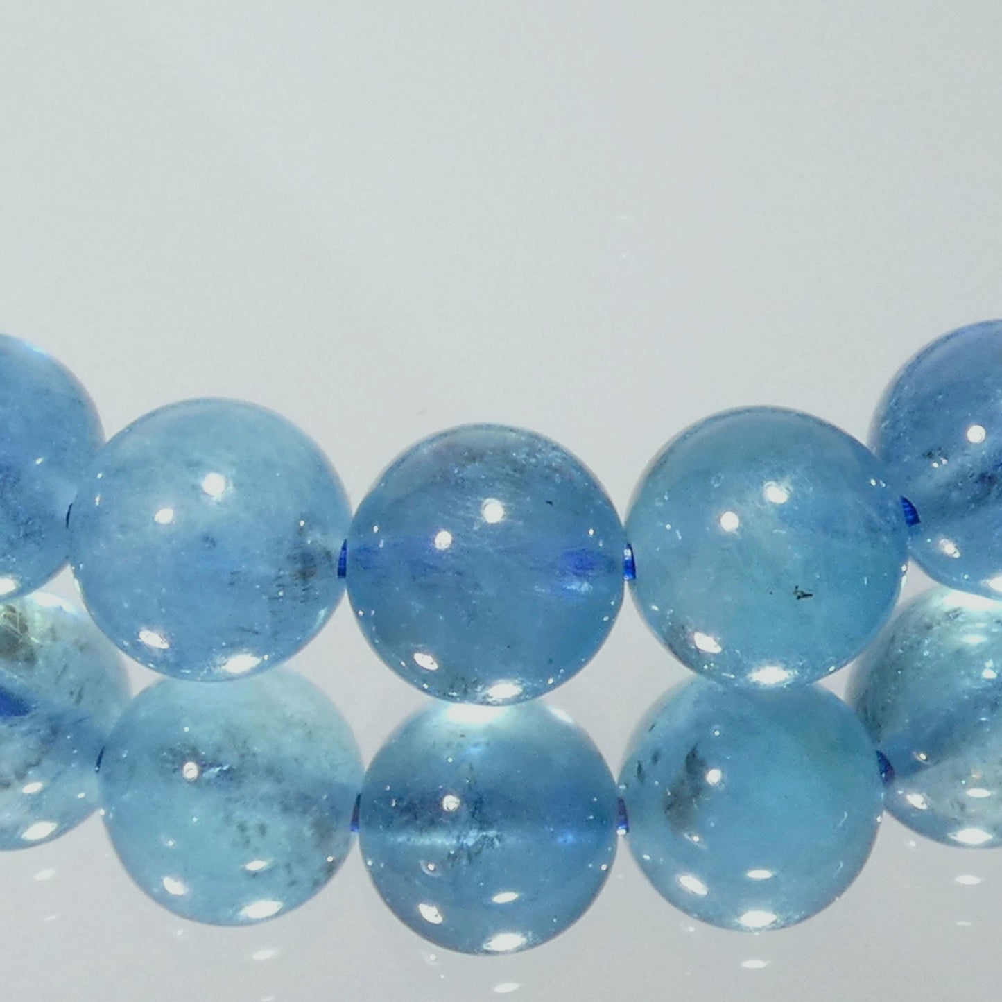 サンタマリアブルーアクアマリン ブレスレット 4A 内周16.5㎝ 直径約7.8mm【B0178】