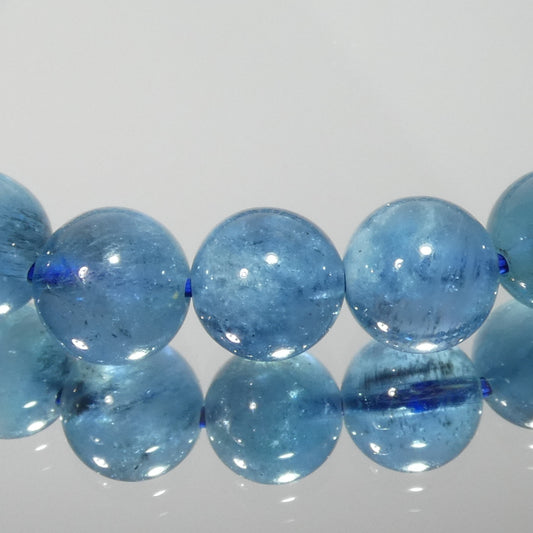 サンタマリアブルーアクアマリン ブレスレット 4A 内周16.5㎝ 直径約7.8mm【B0179】