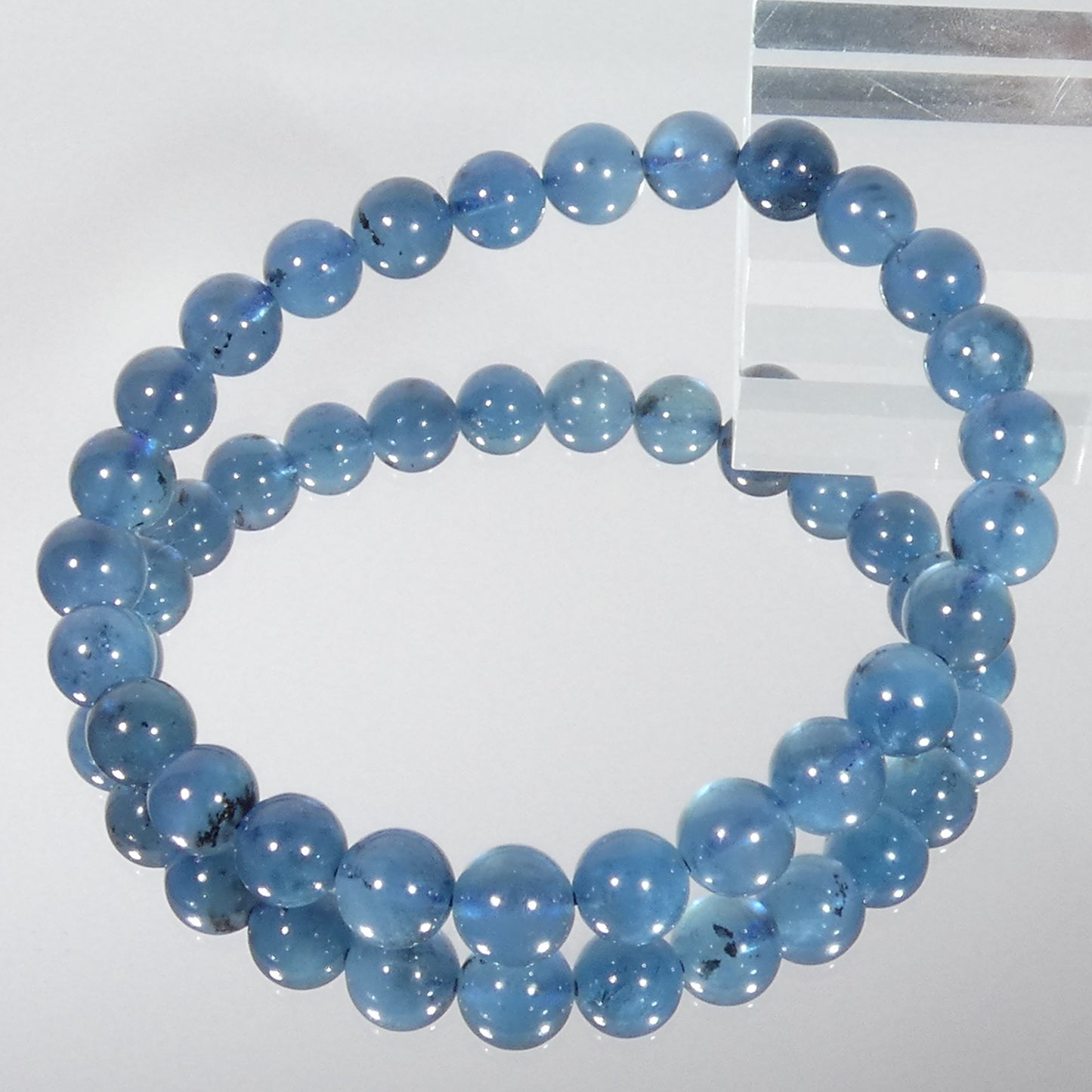 サンタマリアブルーアクアマリン ブレスレット 4A 内周15.5㎝ 直径約7.4mm【B0224】