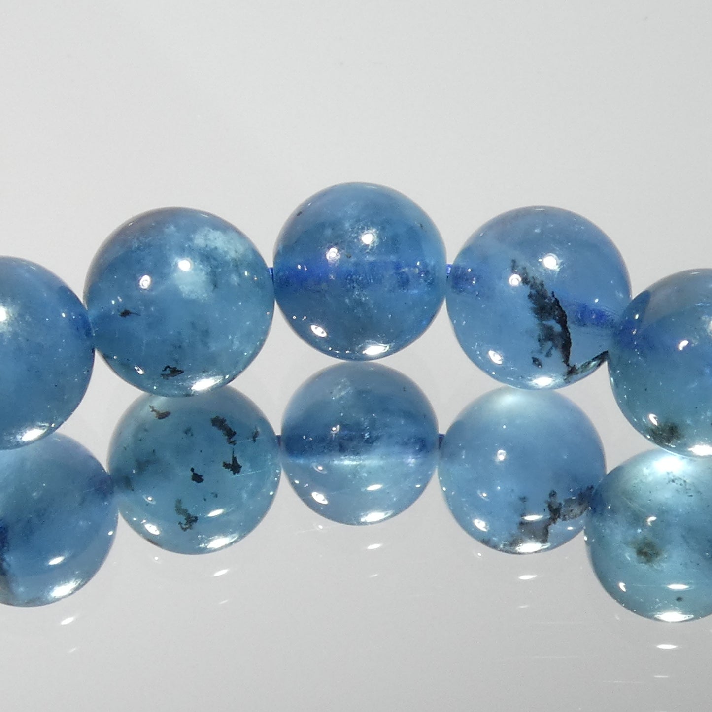 サンタマリアブルーアクアマリン ブレスレット 4A 内周15.5㎝ 直径約7.4mm【B0224】