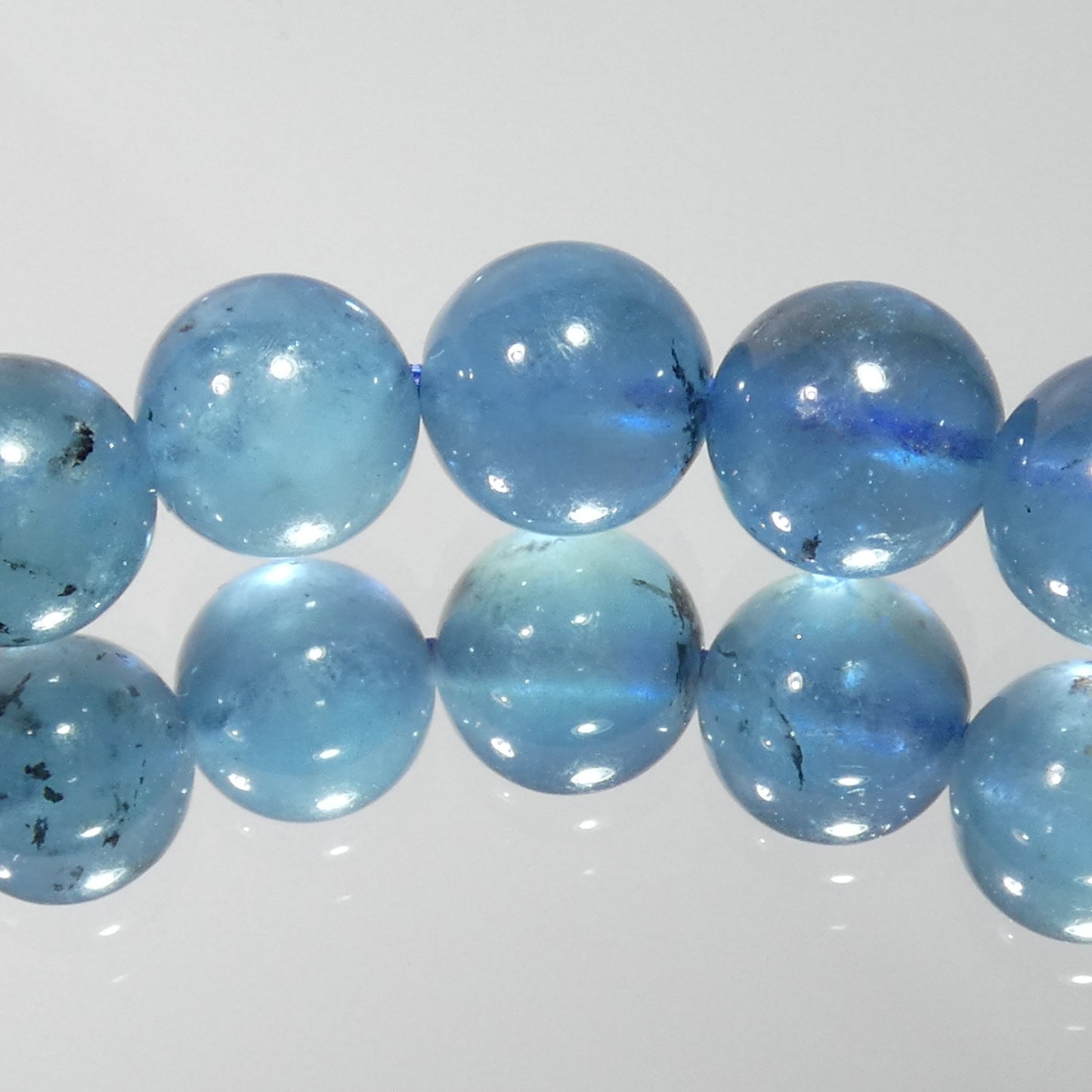 サンタマリアブルーアクアマリン ブレスレット 4A 内周15.5㎝ 直径約7.4mm【B0224】