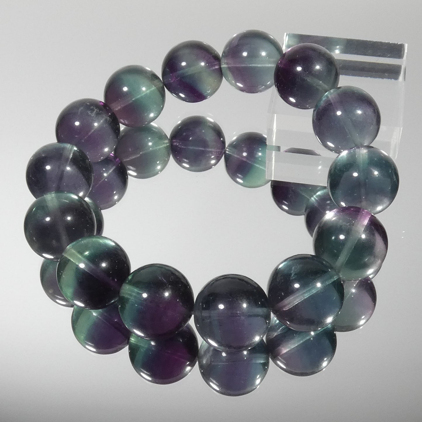 ブルーフローライト ブレスレット 5A 内周15.5㎝ 直径約14.5mm【B0300】