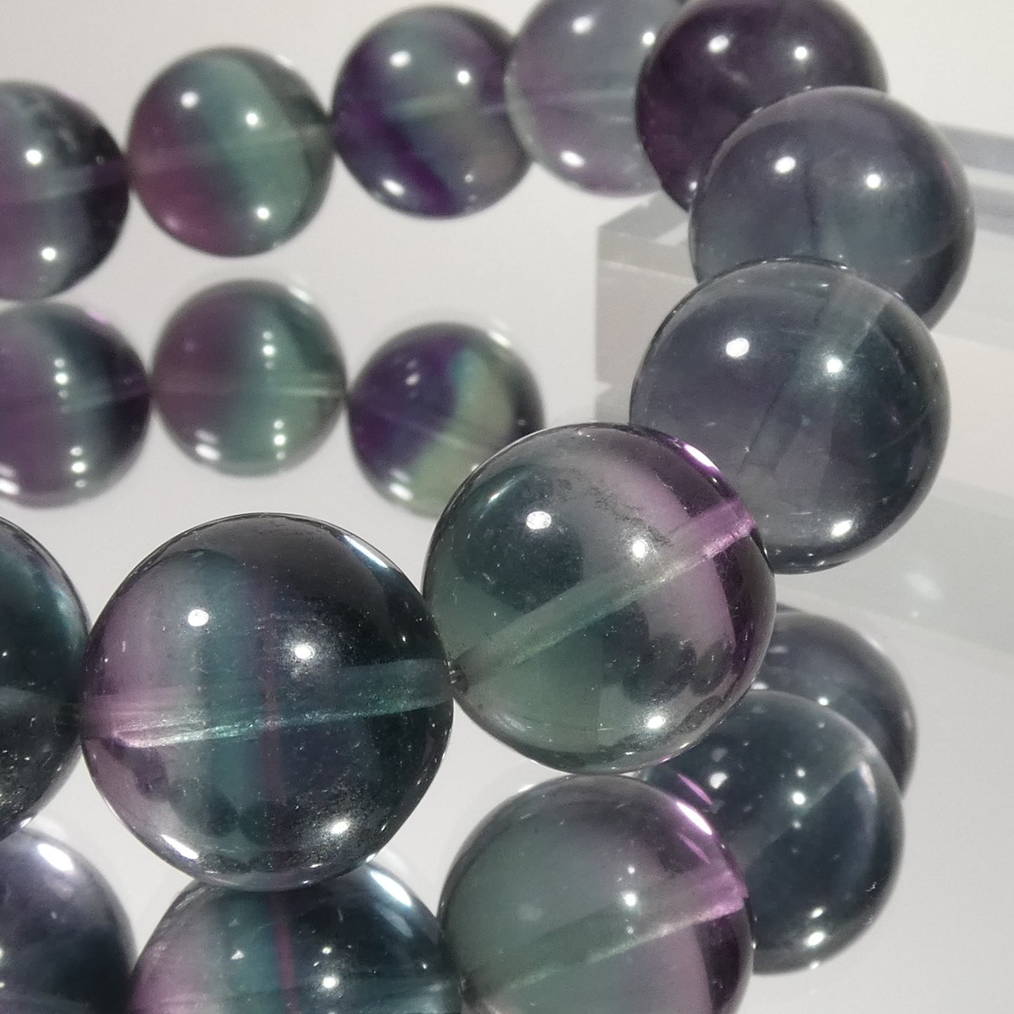 ブルーフローライト ブレスレット 5A 内周15.5㎝ 直径約14.5mm【B0300】