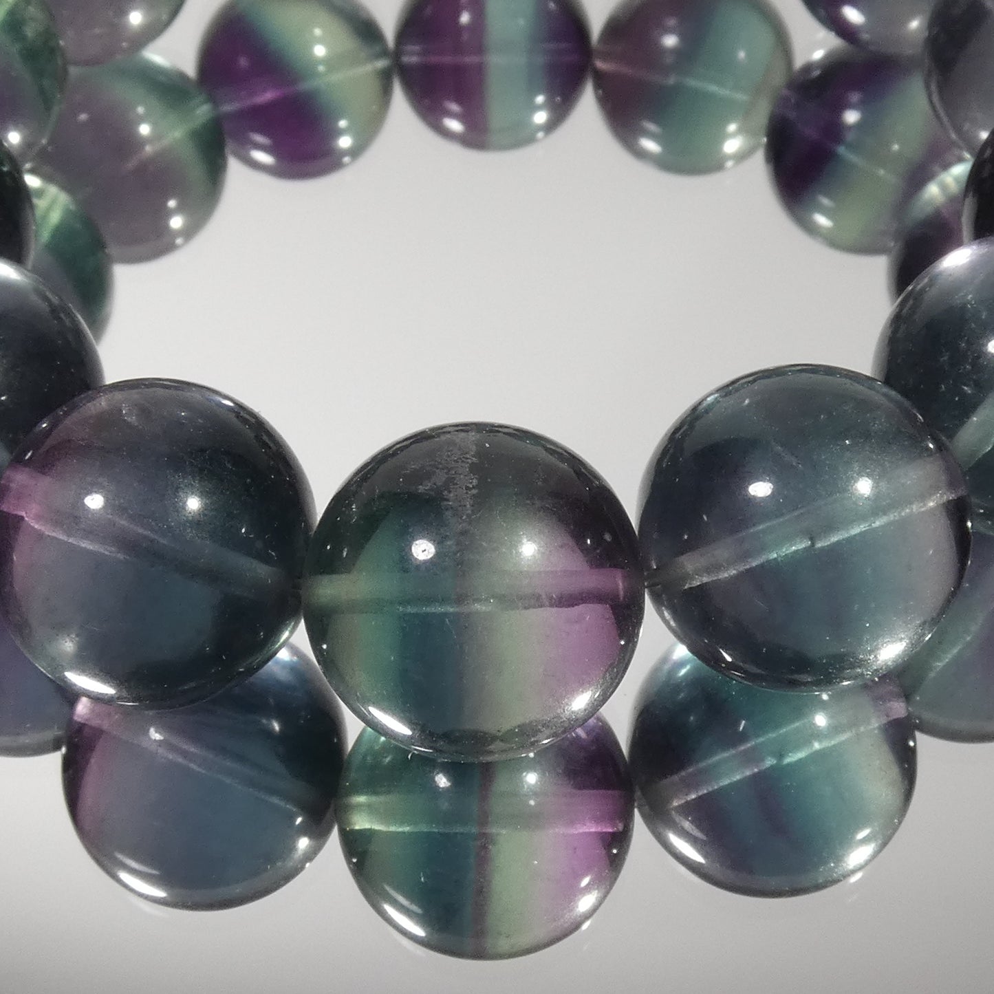 ブルーフローライト ブレスレット 5A 内周15.5㎝ 直径約14.5mm【B0300】