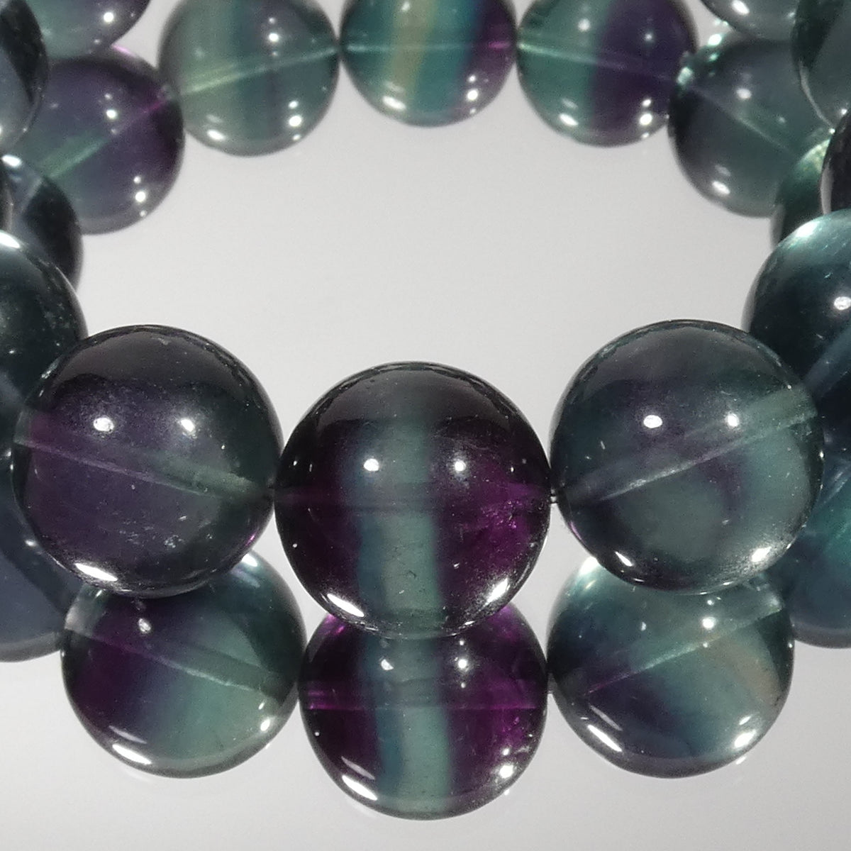 ブルーフローライト ブレスレット 5A 内周15.5㎝ 直径約14.5mm【B0301】