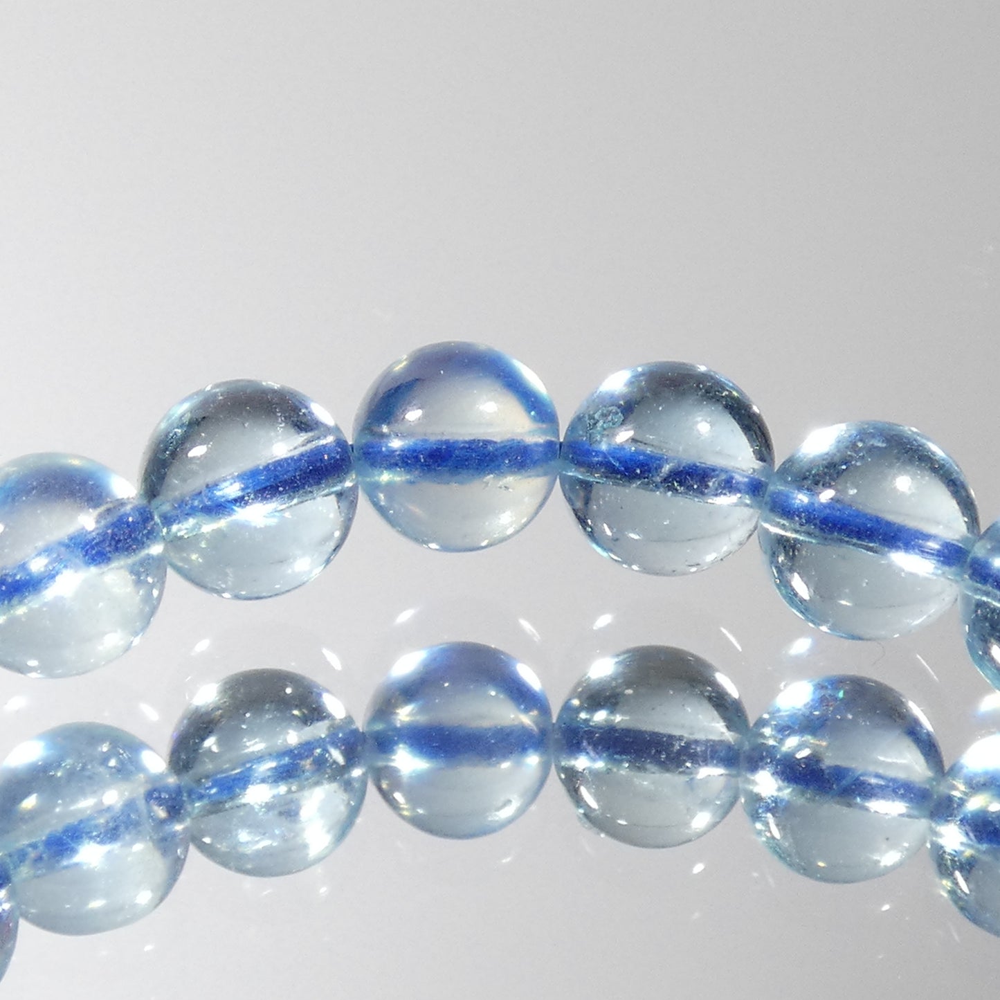 サンタマリアブルーアクアマリン ブレスレット 5A 内周16.5㎝ 直径約5.6mm【B0168】