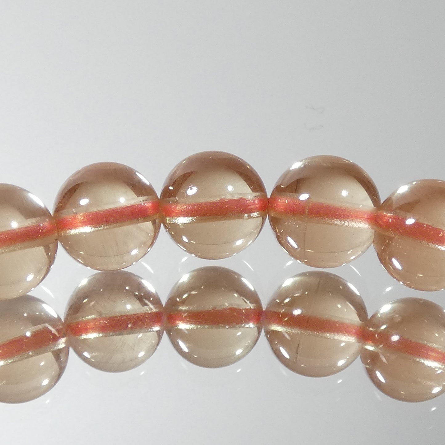 ピンクアンデシン ブレスレット チベット産 4A 内周16㎝ 直径約7.3mm【B0343】