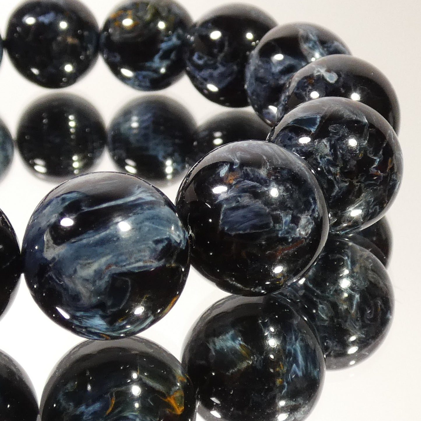 【極上品】ピーターサイト ブレスレット ナミビア産 5A+ 内周16.5㎝ 直径約14mm【B0527】