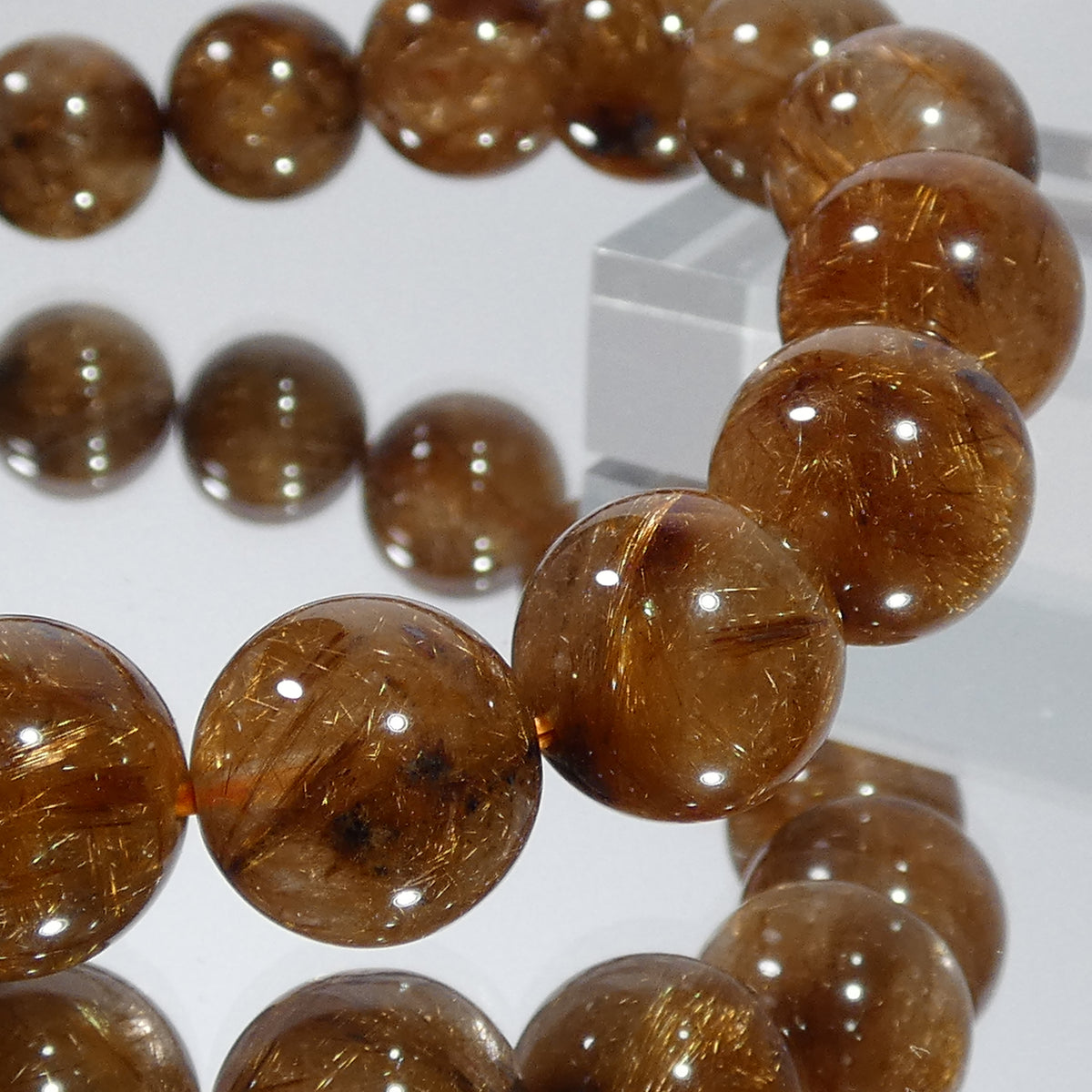 ブロンズルチル ブレスレット ブラジル産 5A 内周16.5㎝ 直径約11.5mm【B0546】