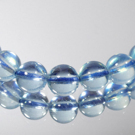 サンタマリアブルーアクアマリン ブレスレット 5A 内周16㎝ 直径約5.8mm【B0369】