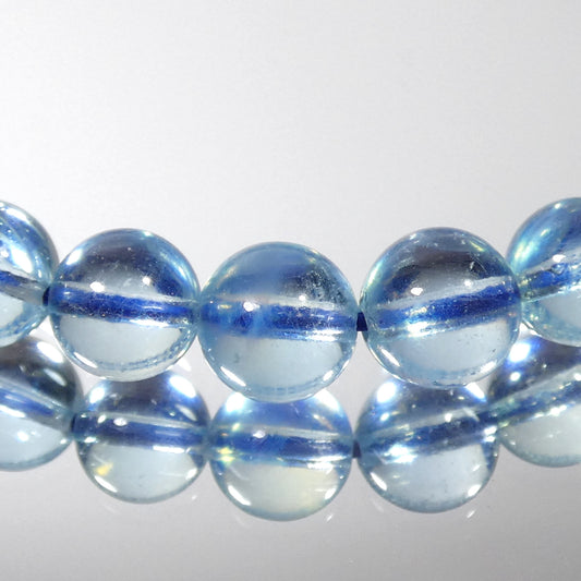 サンタマリアブルーアクアマリン ブレスレット 5A 内周16.5㎝ 直径約7mm【B0370】