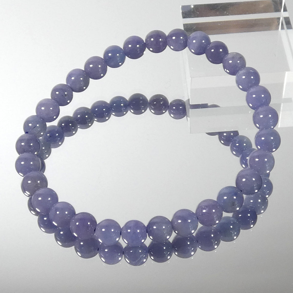 タンザナイト ブレスレット お買得!  3A 内周15.5㎝ 直径約6.3mm【B0392】