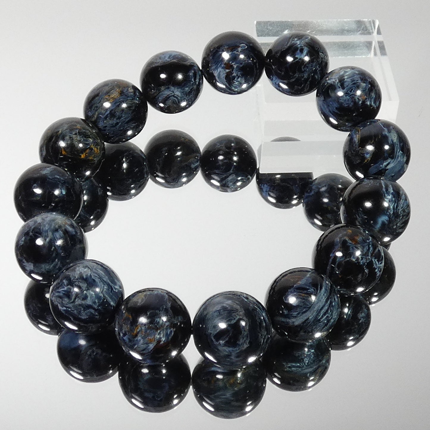 【極上品】ピーターサイト ブレスレット ナミビア産 5A+ 内周16.5㎝ 直径約14mm【B0527】